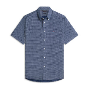 Linen Blend Prt SS Shirt
